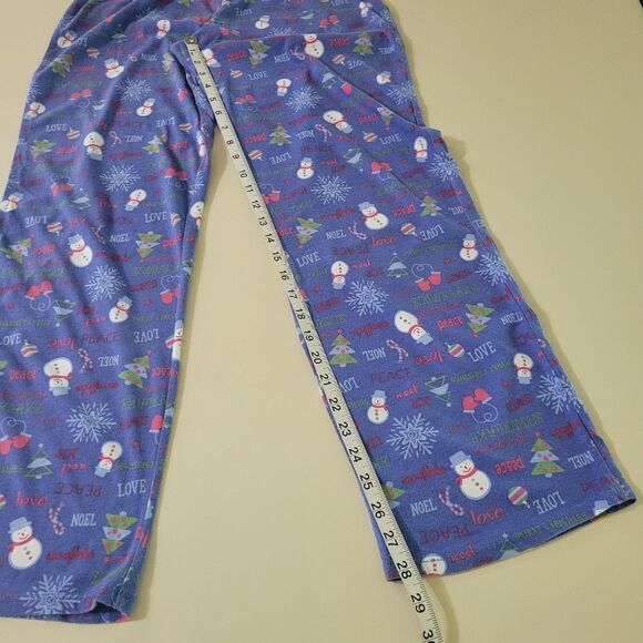 Bobbie Brooks Sleepwear Women's Blue Flannel Snowman Pajama Set - Picture 13 of 16